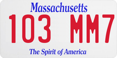 MA license plate 103MM7