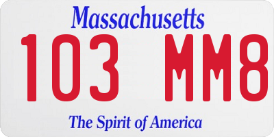 MA license plate 103MM8