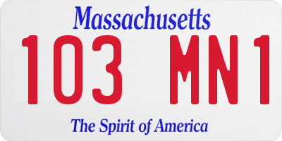 MA license plate 103MN1