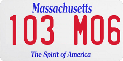 MA license plate 103MO6