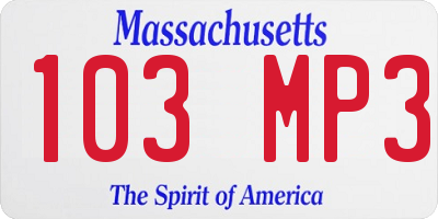 MA license plate 103MP3