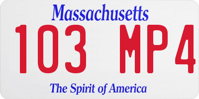 MA license plate 103MP4