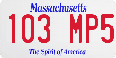 MA license plate 103MP5