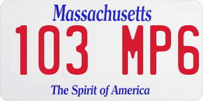 MA license plate 103MP6