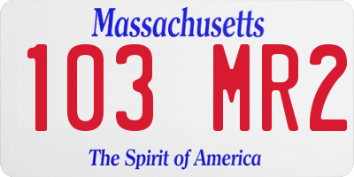 MA license plate 103MR2