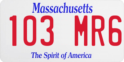 MA license plate 103MR6