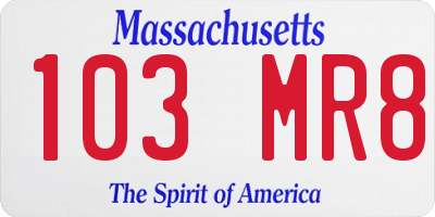 MA license plate 103MR8