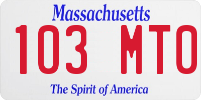 MA license plate 103MT0