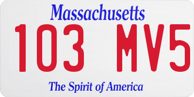 MA license plate 103MV5
