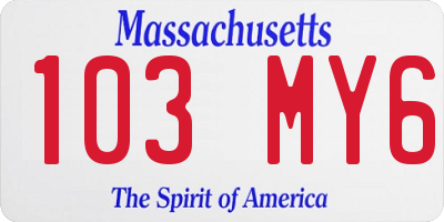 MA license plate 103MY6