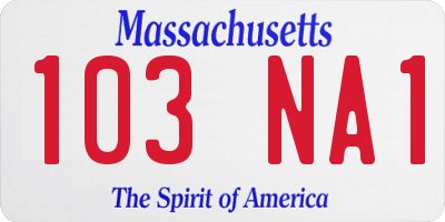 MA license plate 103NA1