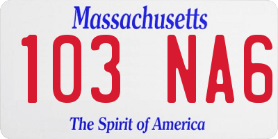 MA license plate 103NA6