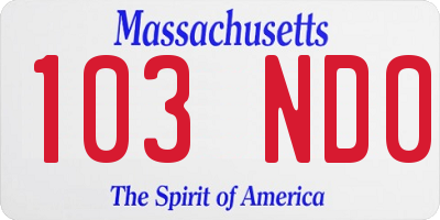 MA license plate 103ND0