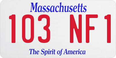 MA license plate 103NF1