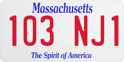 MA license plate 103NJ1