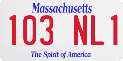 MA license plate 103NL1