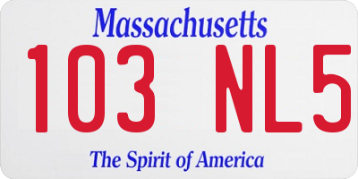 MA license plate 103NL5