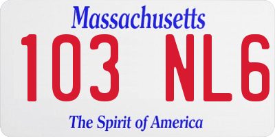 MA license plate 103NL6