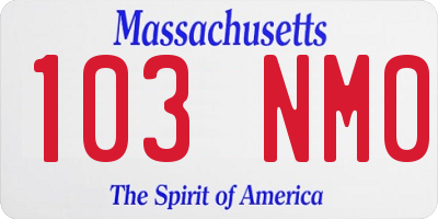 MA license plate 103NM0
