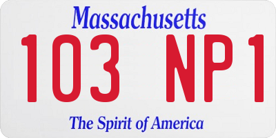 MA license plate 103NP1