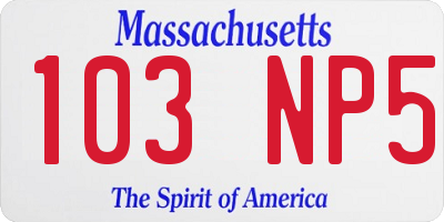 MA license plate 103NP5