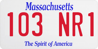 MA license plate 103NR1