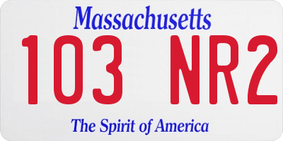 MA license plate 103NR2