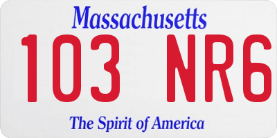 MA license plate 103NR6