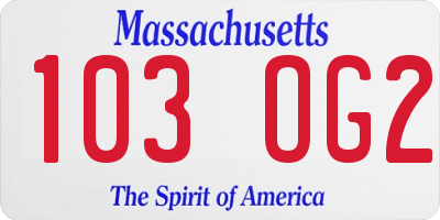 MA license plate 103OG2