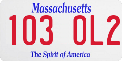 MA license plate 103OL2