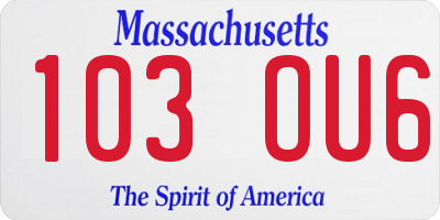 MA license plate 103OU6