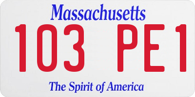 MA license plate 103PE1