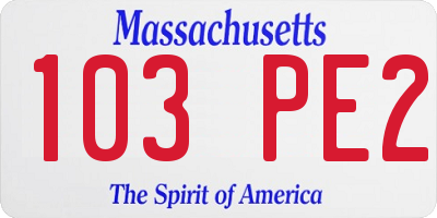MA license plate 103PE2