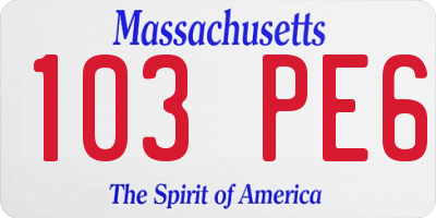 MA license plate 103PE6
