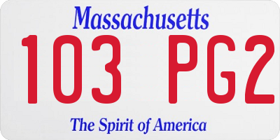 MA license plate 103PG2