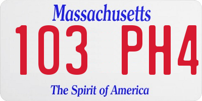 MA license plate 103PH4