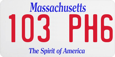 MA license plate 103PH6