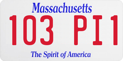 MA license plate 103PI1