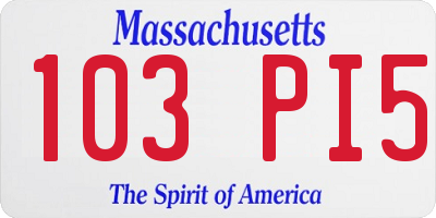 MA license plate 103PI5