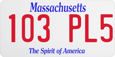 MA license plate 103PL5