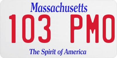 MA license plate 103PM0