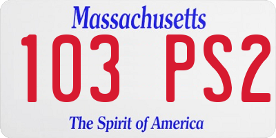 MA license plate 103PS2