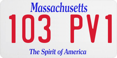 MA license plate 103PV1