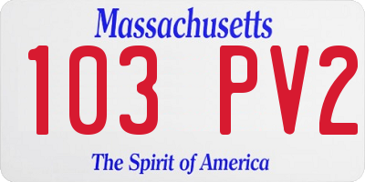 MA license plate 103PV2