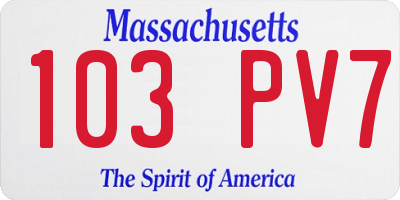 MA license plate 103PV7