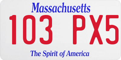 MA license plate 103PX5