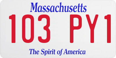 MA license plate 103PY1