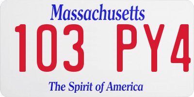 MA license plate 103PY4