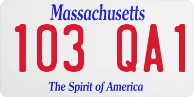 MA license plate 103QA1