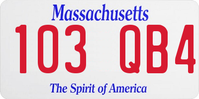 MA license plate 103QB4